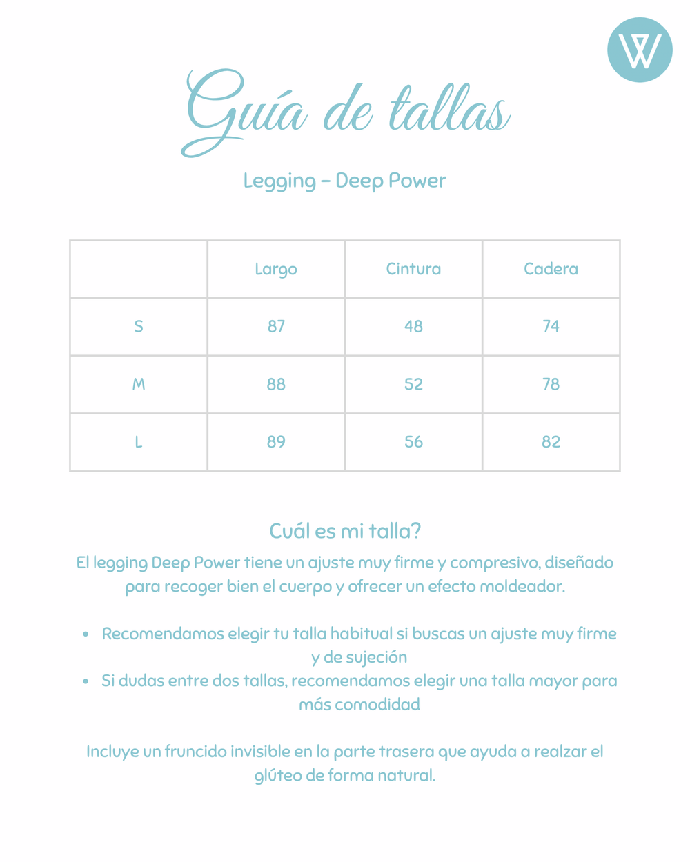 Guía de tallas Legging morado